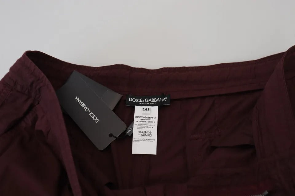 Pantalon de jogging cargo en coton bordeaux Dolce & Gabbana