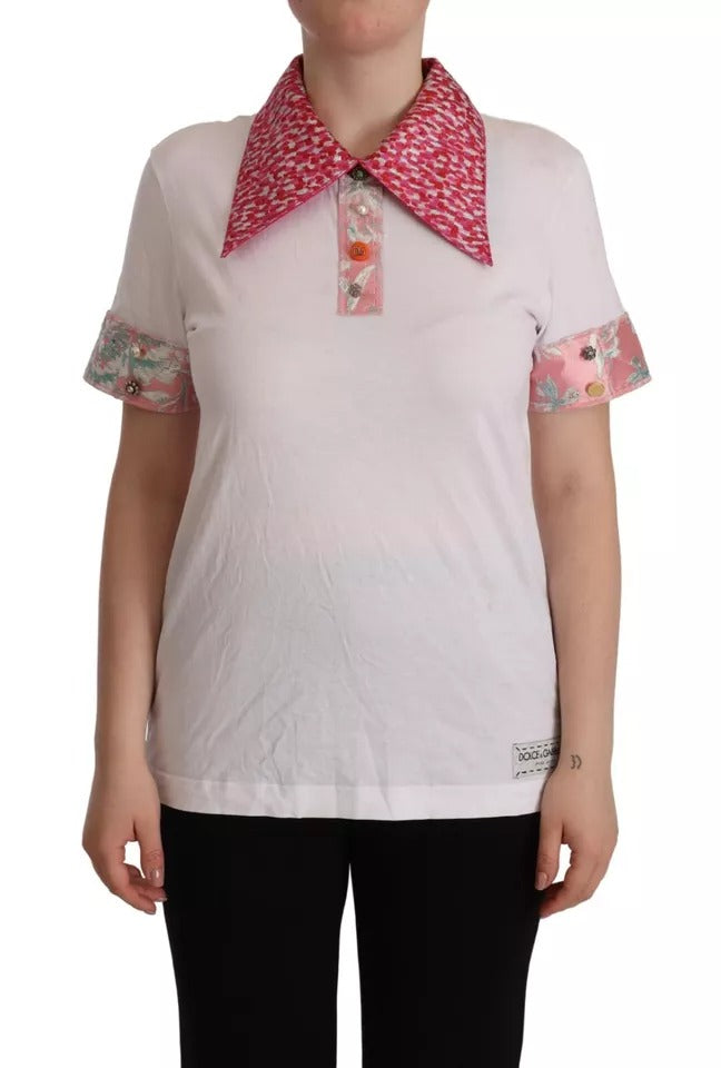 Dolce & Gabbana White Polo Shirt for Women side view