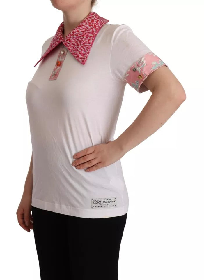 Dolce & Gabbana White Polo Shirt for Women detail view