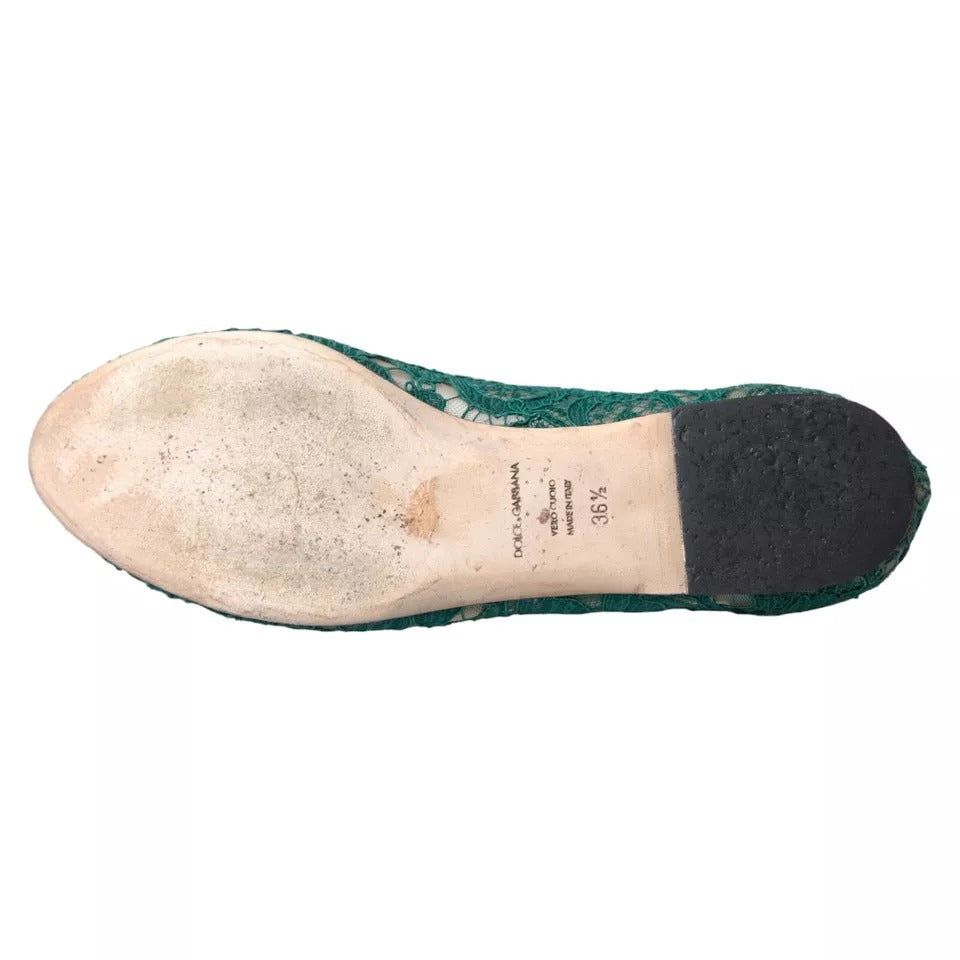 Dolce & Gabbana Green Ballet Flats for Women side view