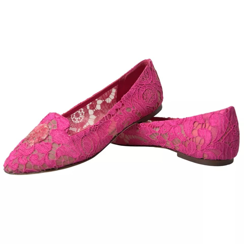 Dolce & Gabbana Pink Ballet Flats for Women side view