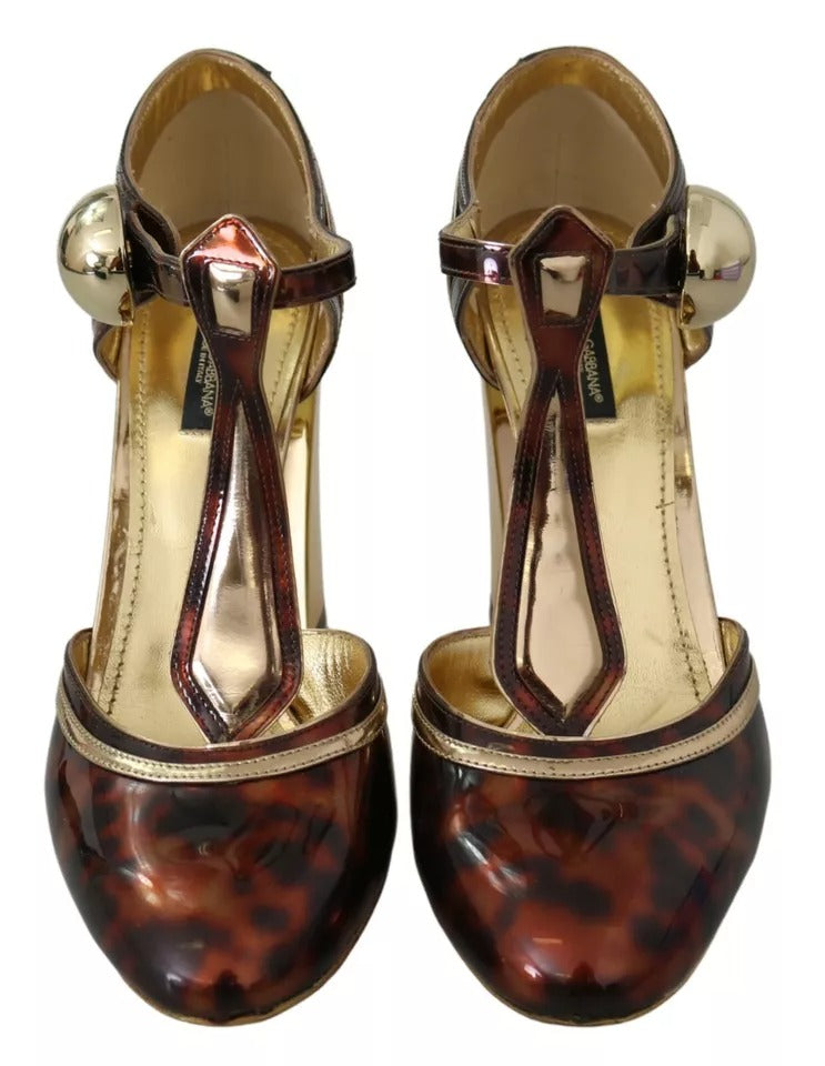 Dolce & Gabbana Gold Stiletto Heels for Women side view