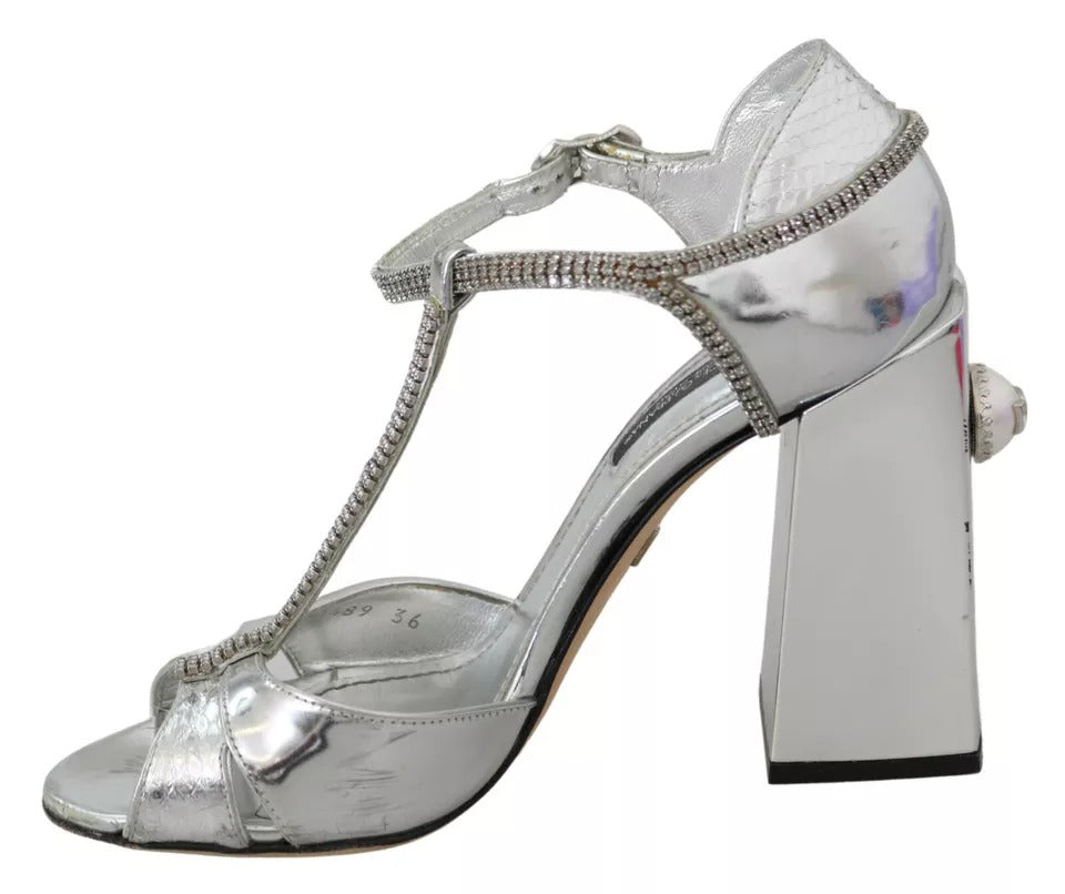 Dolce & Gabbana Silver Stiletto Heels for Women detail view