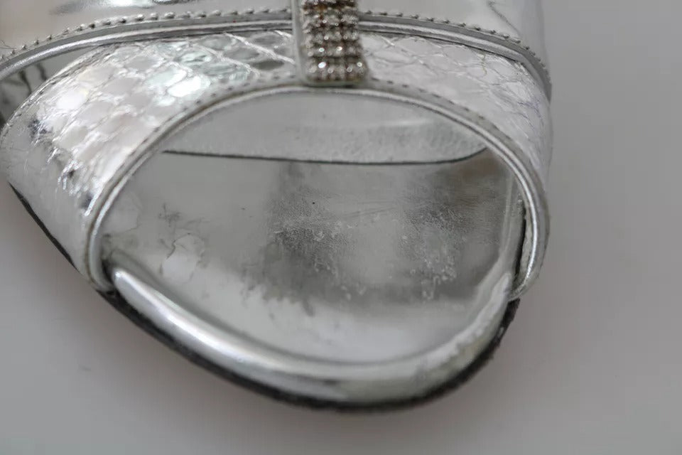 Dolce & Gabbana Silver Stiletto Heels for Women side view