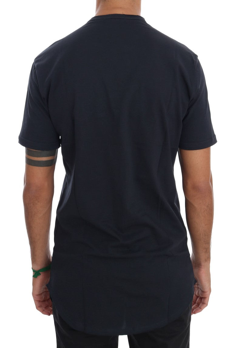 T-shirt ras du cou bleu en coton Daniele Alessandrini