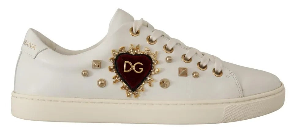 Dolce & Gabbana White Low Top Sneakers for Women side view