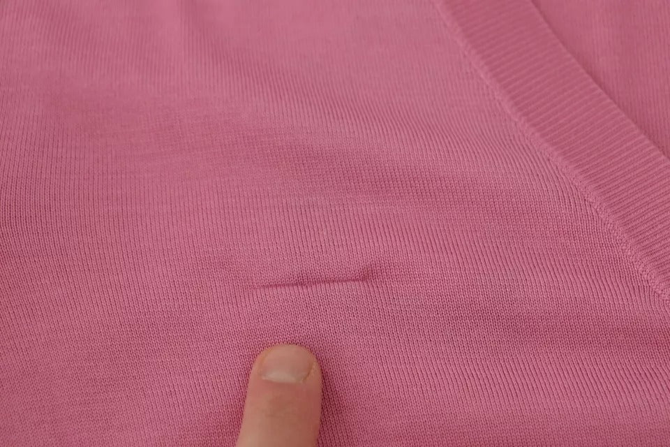 Gilet Cardigan Dolce & Gabbana rose 100 % soie à boutons