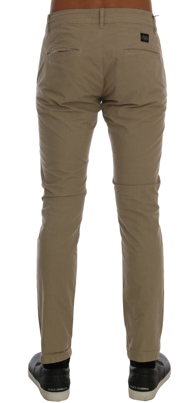 Daniele Alessandrini Beige Chino Pants for Men detail view