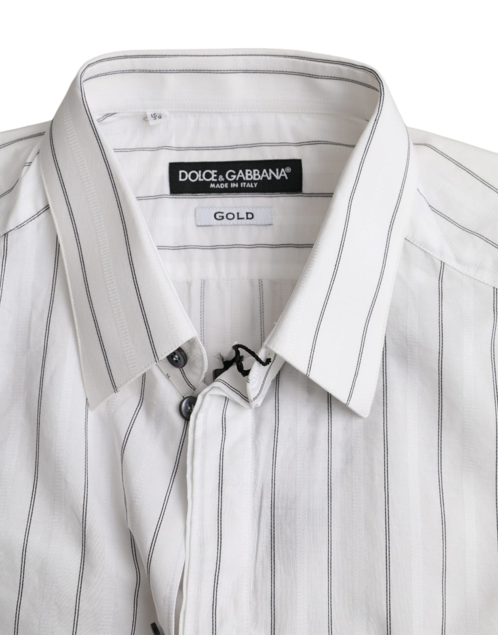 Dolce & Gabbana Robe de soirée rayée noir et blanc Chemise dorée