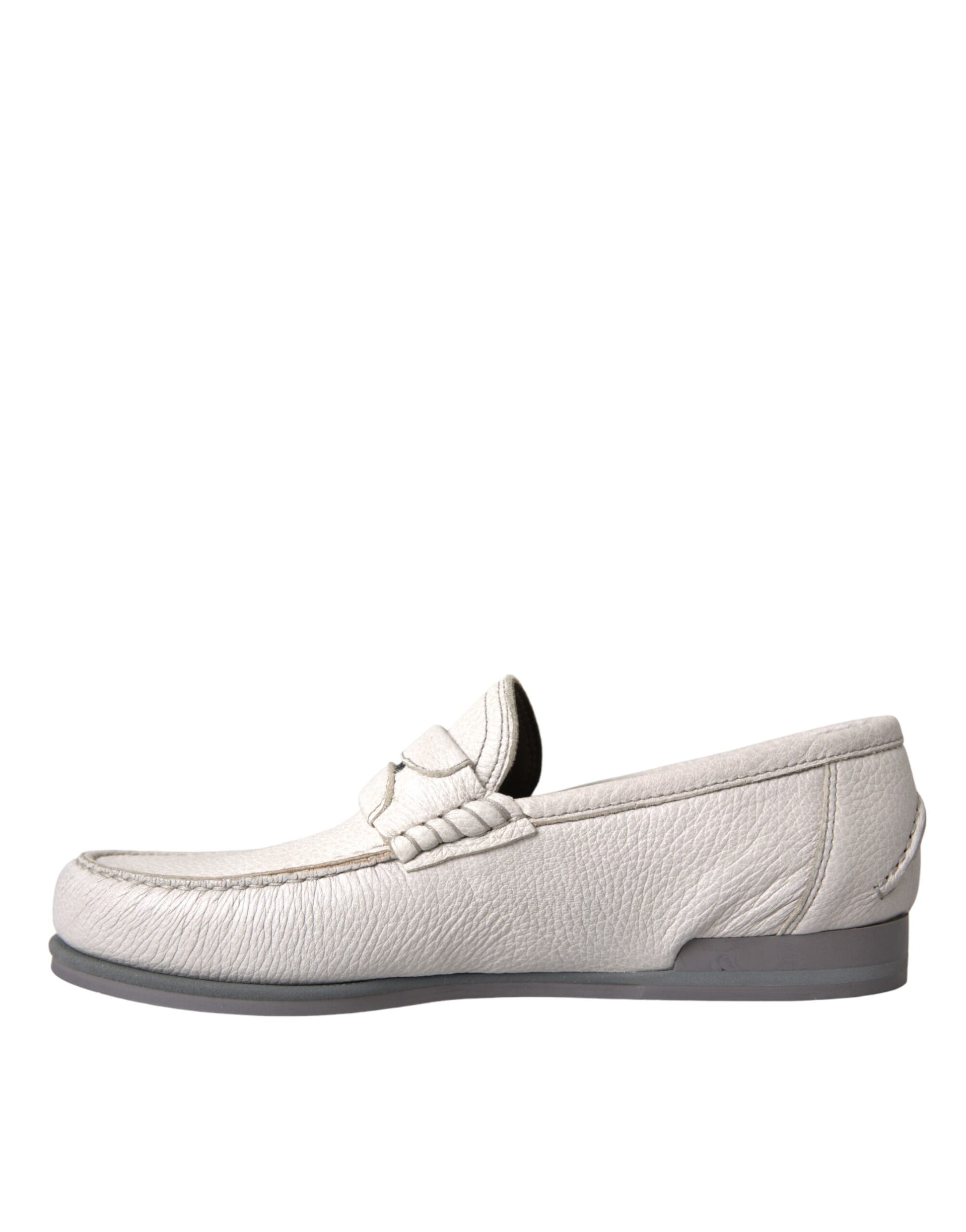 Dolce & Gabbana White Slip On Loafers for Men side view