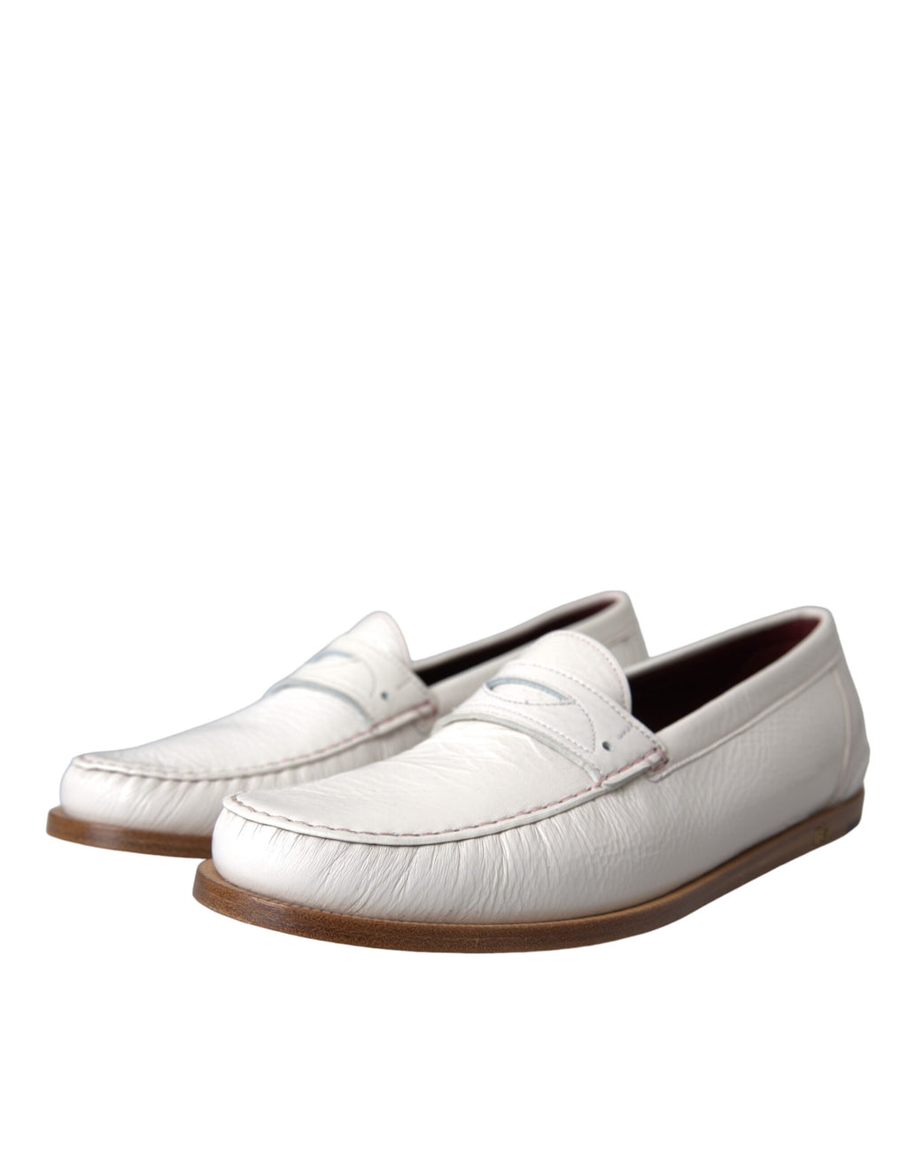 Dolce & Gabbana White Slip On Loafers for Men detail view