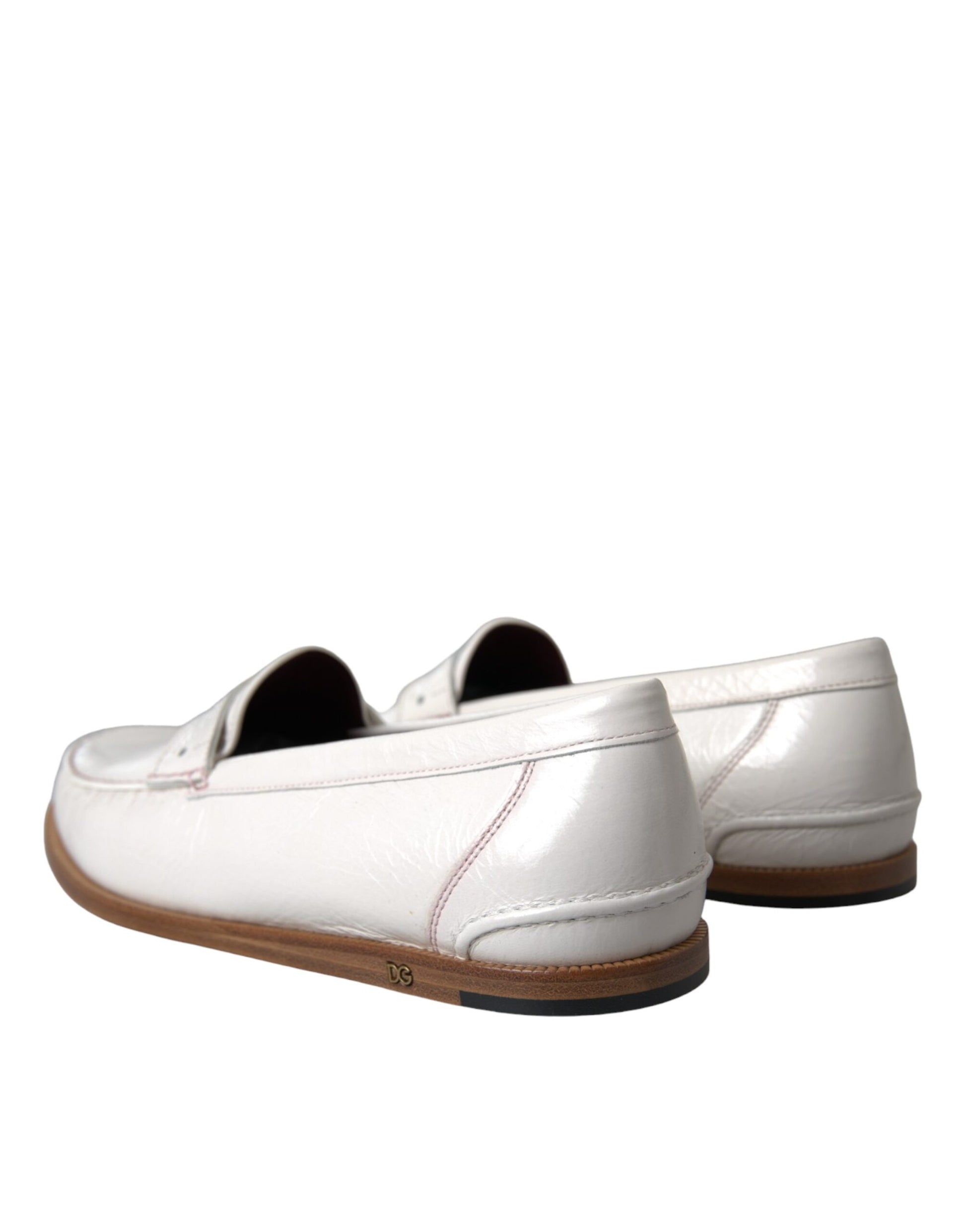 Dolce & Gabbana White Slip On Loafers for Men side view