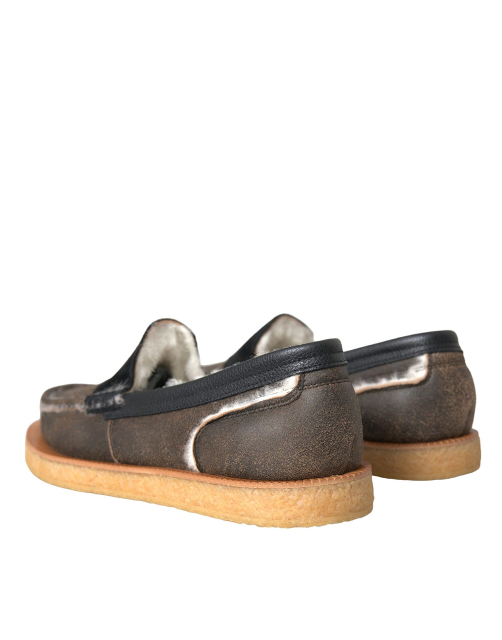 Dolce & Gabbana Brown Slip On Loafers for Men side view