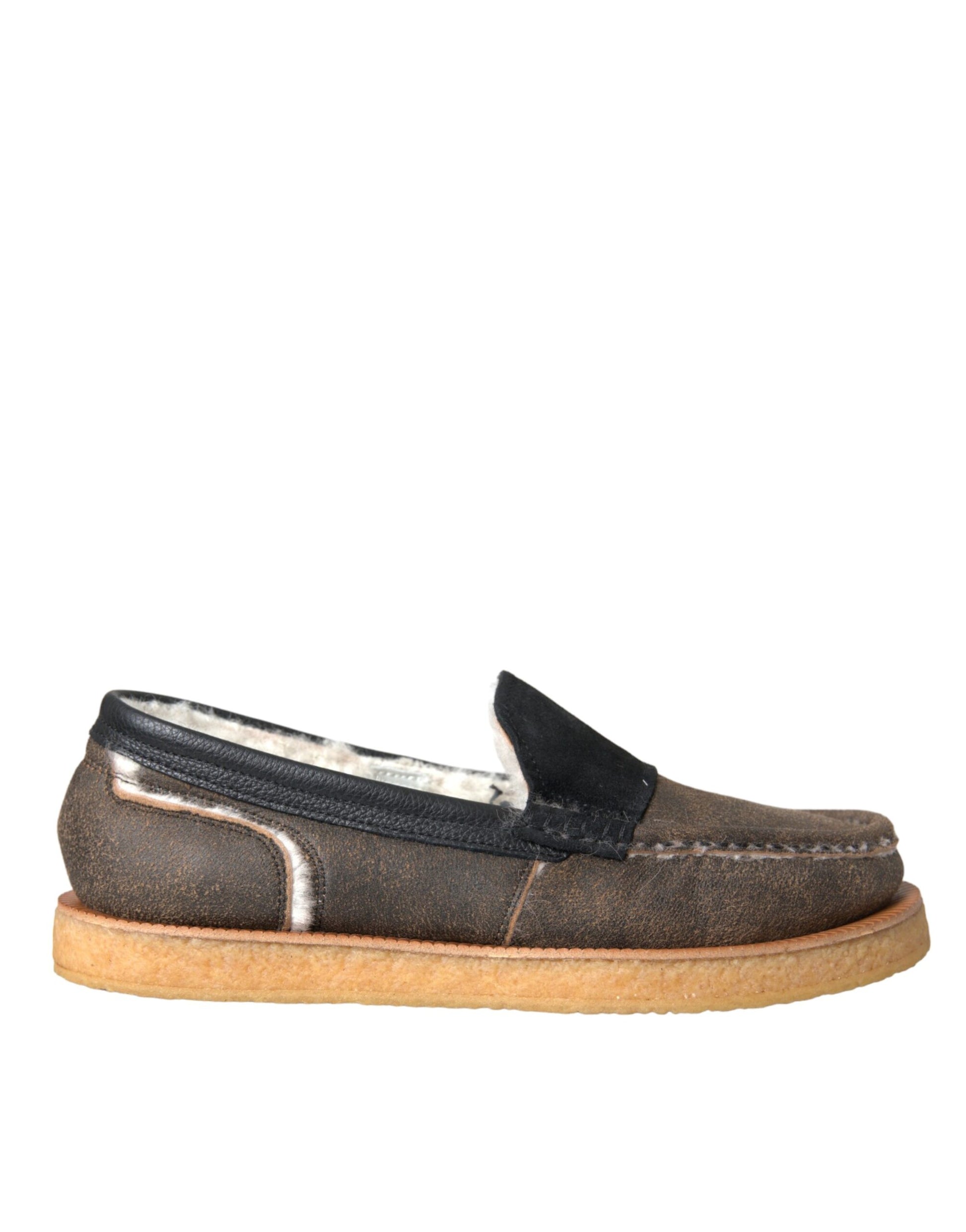 Dolce & Gabbana Brown Slip On Loafers for Men