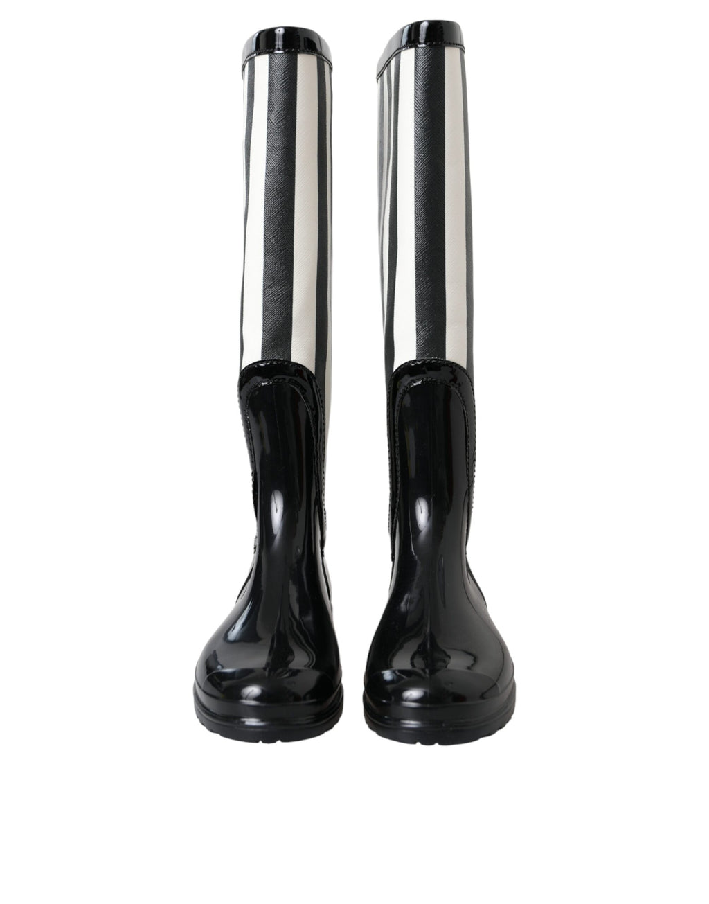 Bottes plates hautes en caoutchouc noir Dolce & Gabbana