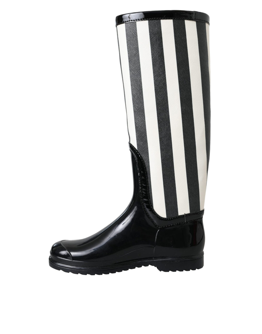 Bottes plates hautes en caoutchouc noir Dolce & Gabbana