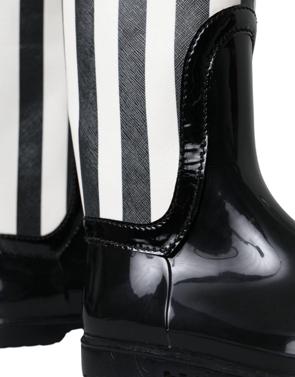 Bottes plates hautes en caoutchouc noir Dolce & Gabbana