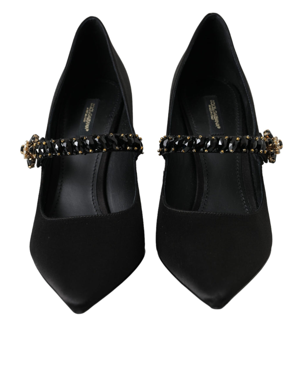 Chaussures à talons Dolce & Gabbana Mary Jane noires ornées de cristaux
