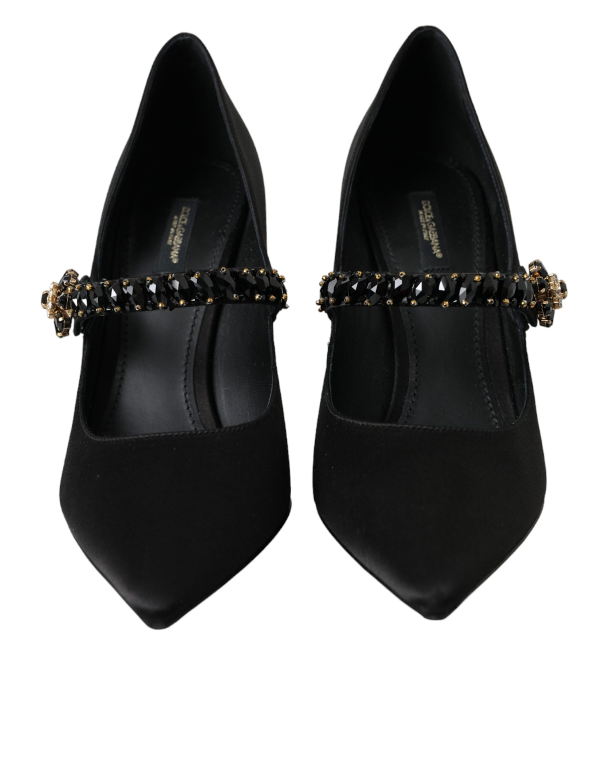 Chaussures à talons Dolce & Gabbana Mary Jane noires ornées de cristaux
