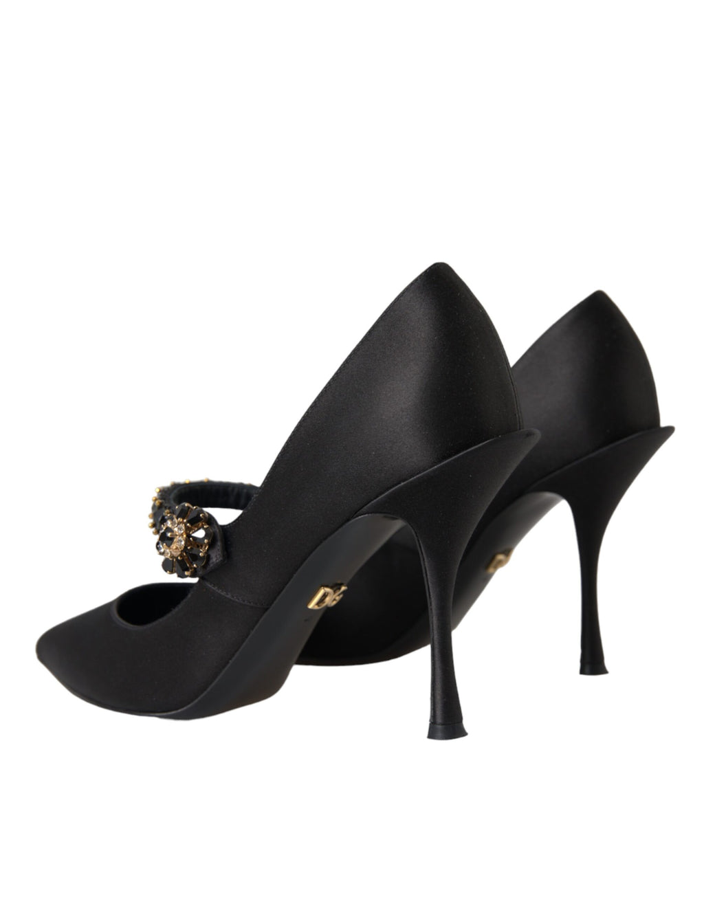 Chaussures à talons Dolce & Gabbana Mary Jane noires ornées de cristaux
