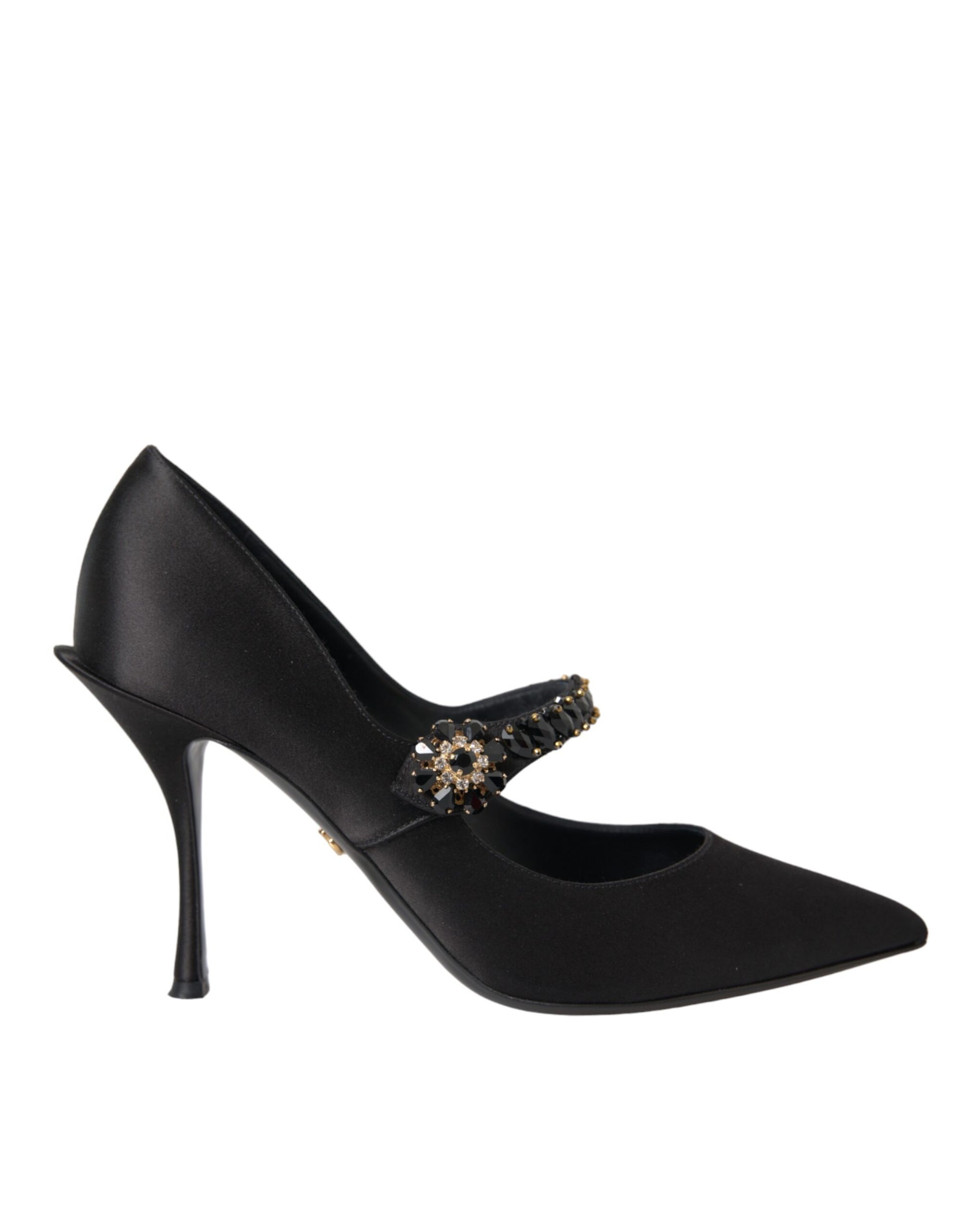 Chaussures à talons Dolce & Gabbana Mary Jane noires ornées de cristaux