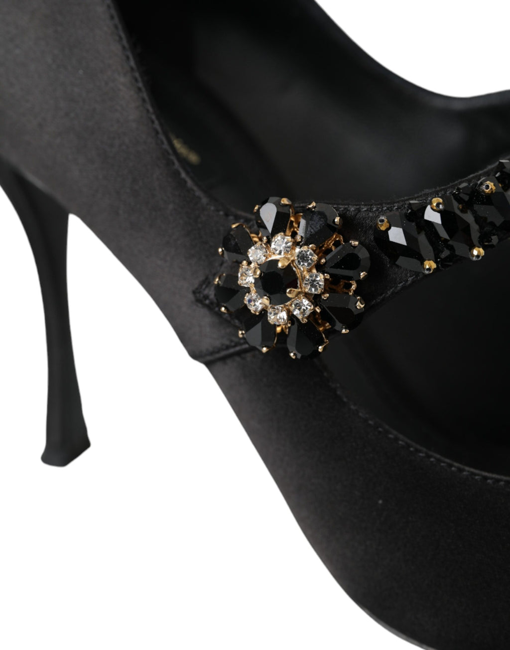 Chaussures à talons Dolce & Gabbana Mary Jane noires ornées de cristaux