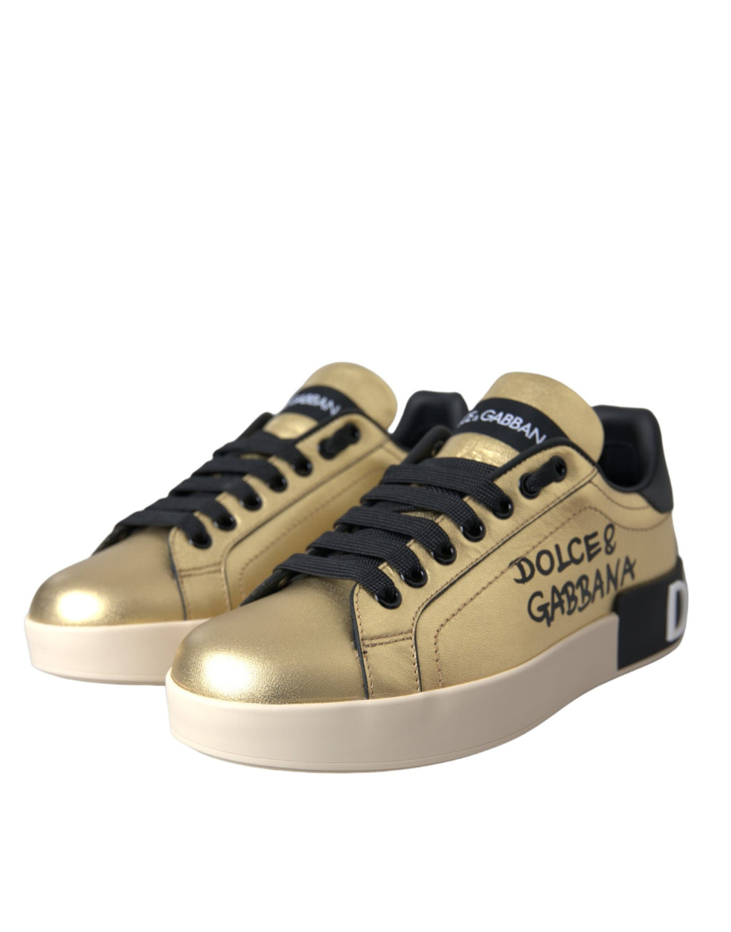 Dolce & Gabbana Gold Low Top Sneakers for Women detail view
