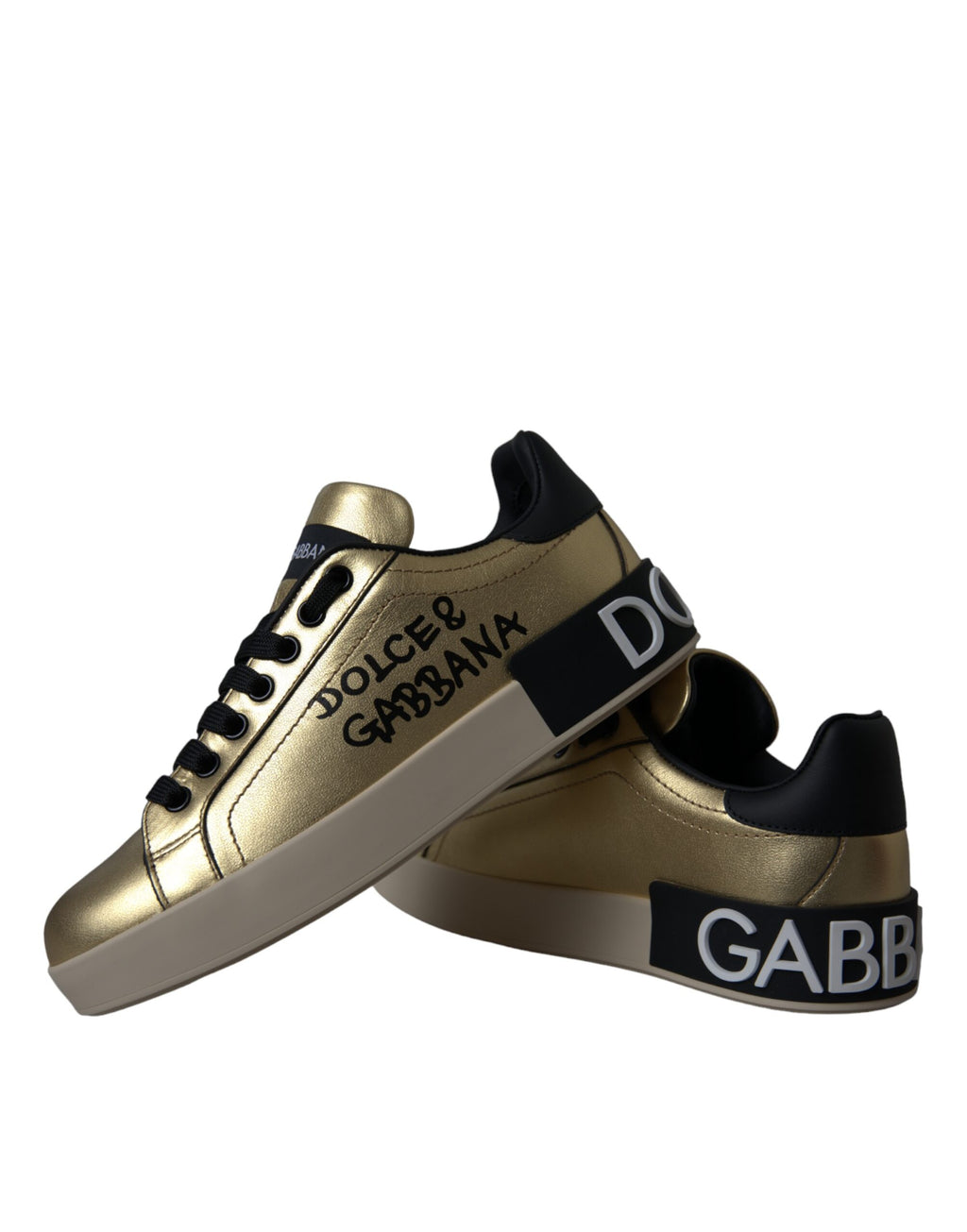 Dolce & Gabbana Gold Low Top Sneakers for Women