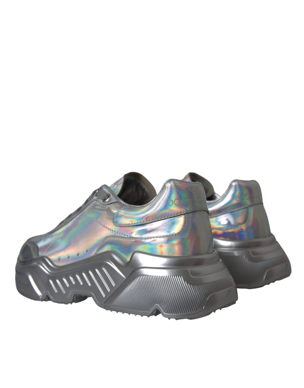 Dolce & Gabbana Silver Chunky Sneakers for Women side view