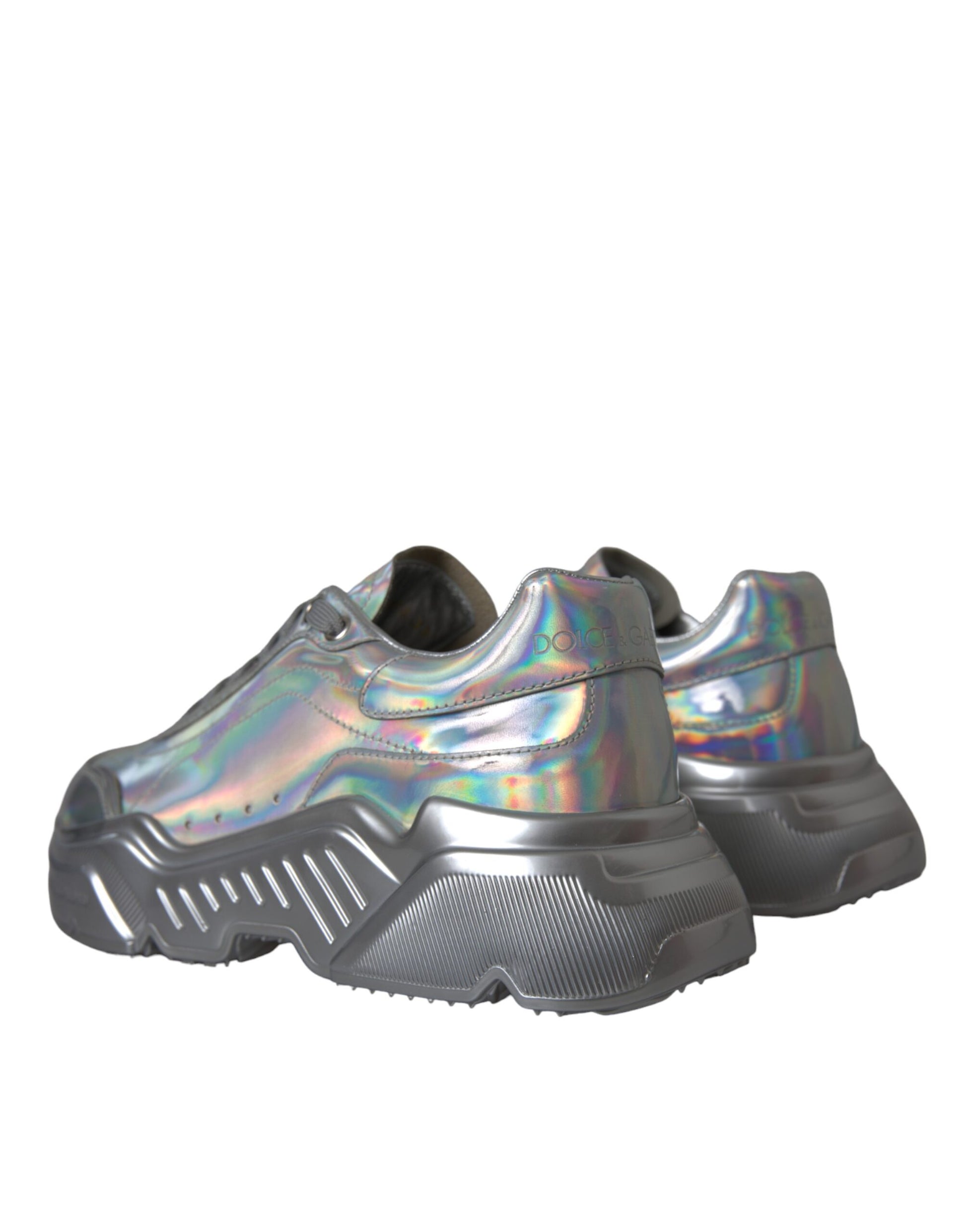 Dolce & Gabbana Silver Chunky Sneakers for Women side view