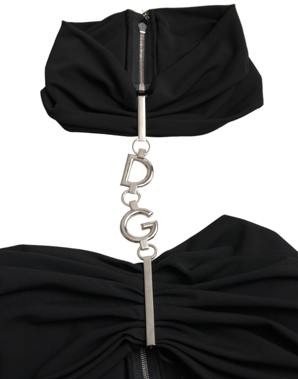 Mini-robe noire Dolce & Gabbana moulante sans manches avec découpes