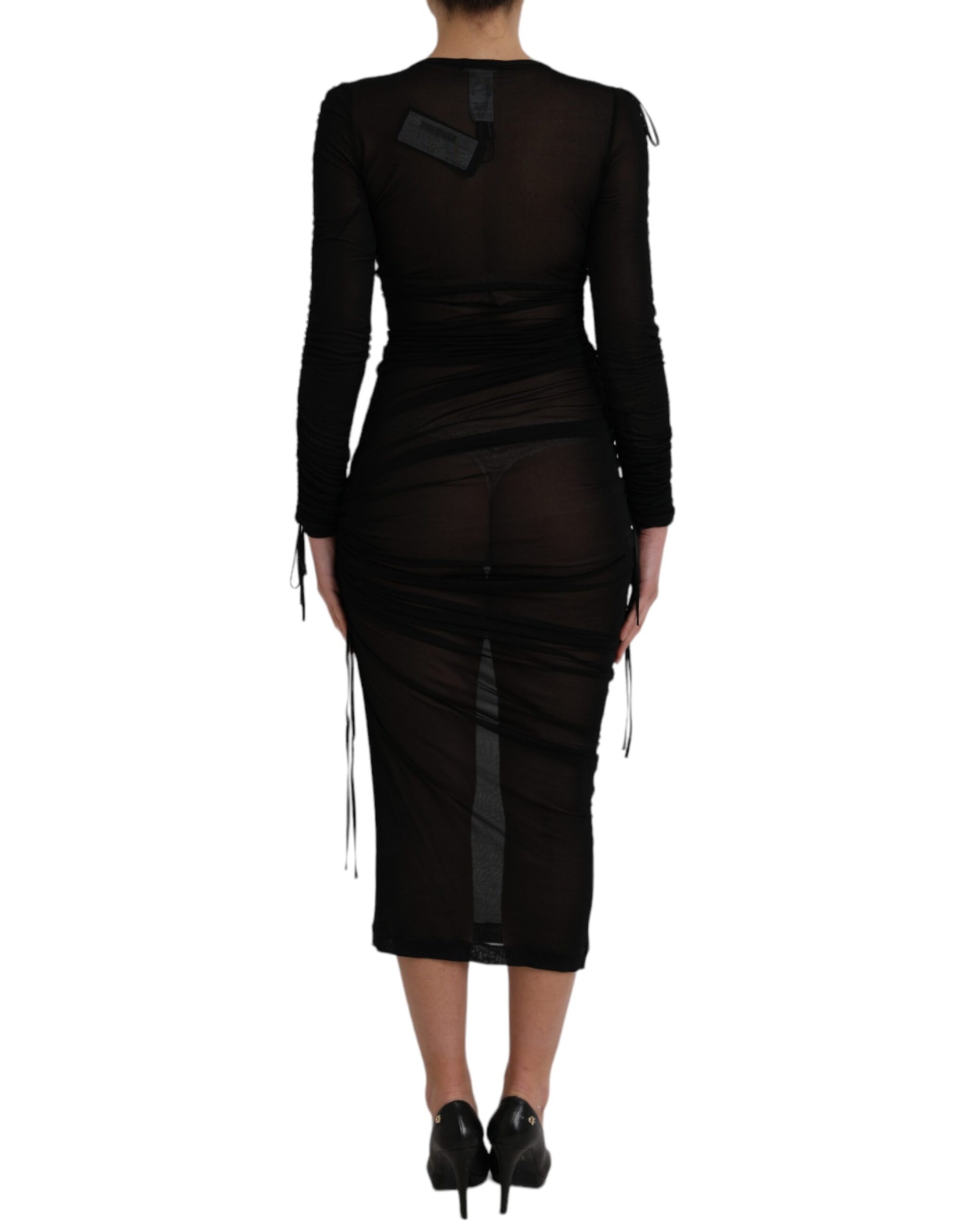 Robe fourreau midi Dolce & Gabbana noire transparente moulante