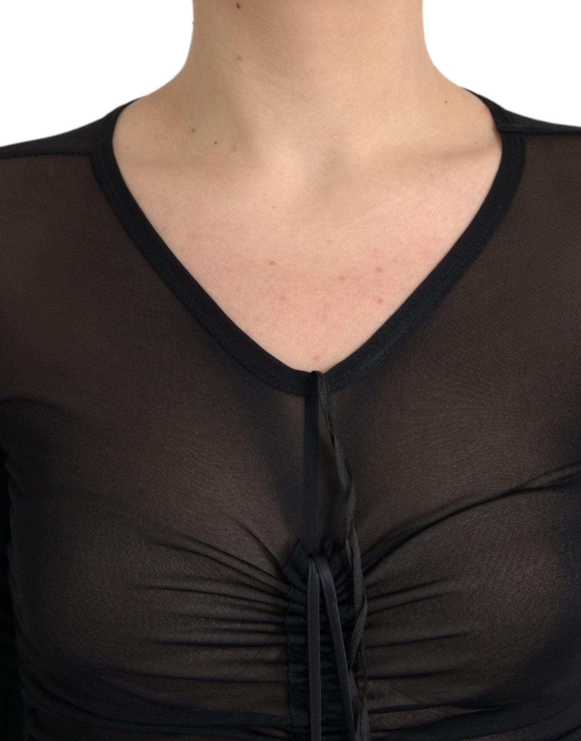 Robe fourreau midi Dolce & Gabbana noire transparente moulante