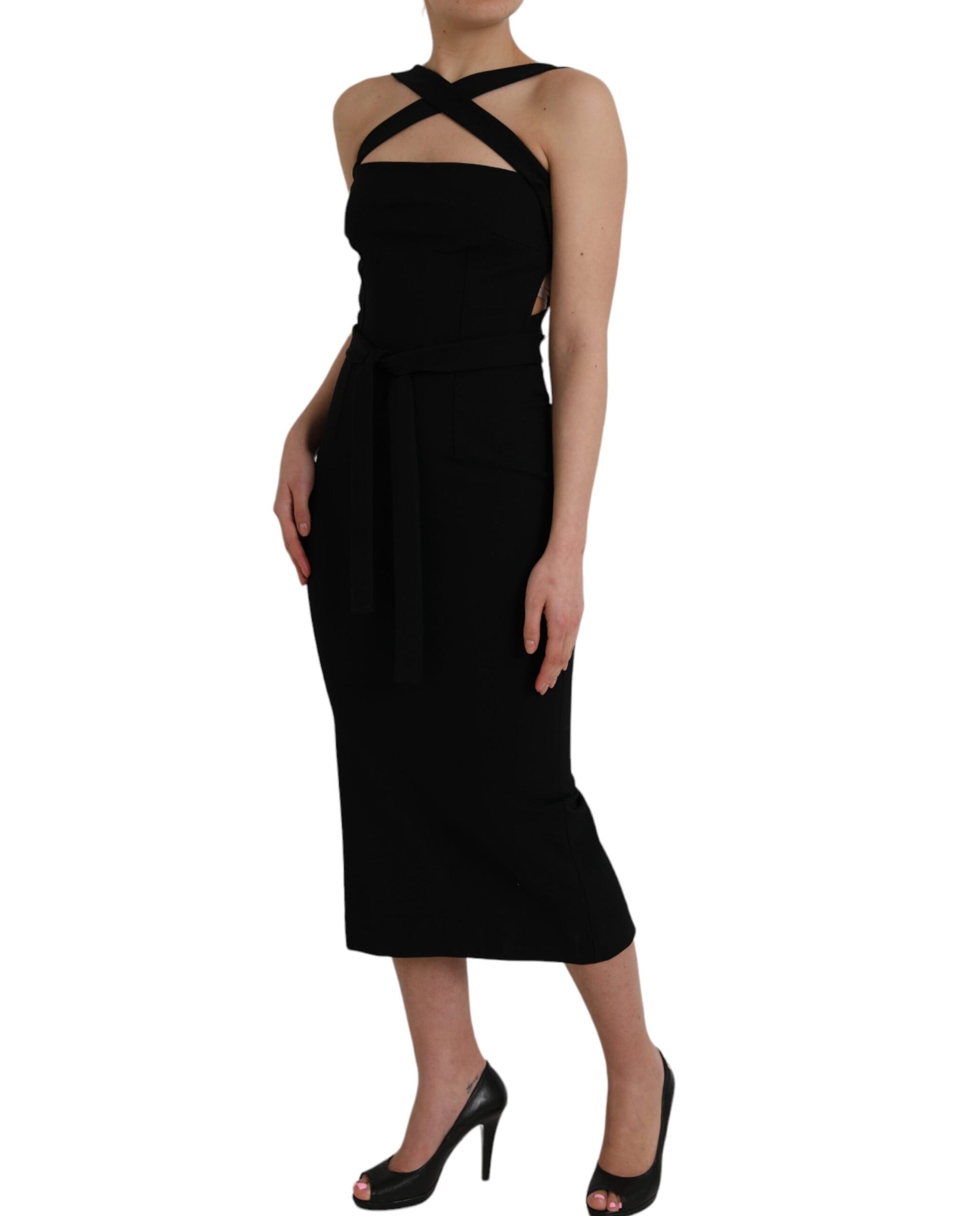 Dolce & Gabbana Black Midi Dress for Women detail view