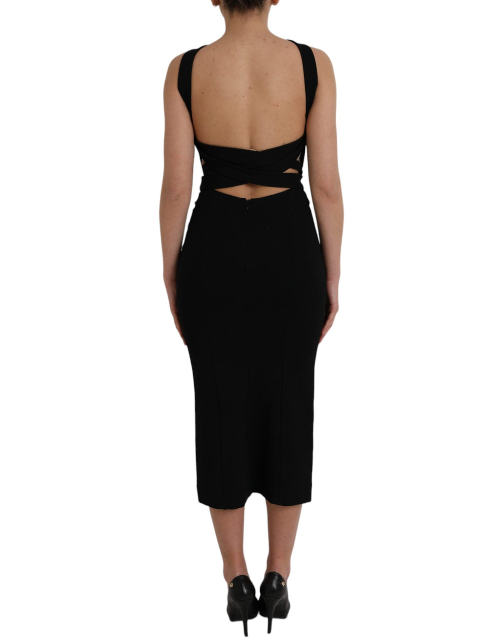 Dolce & Gabbana Black Midi Dress for Women side view