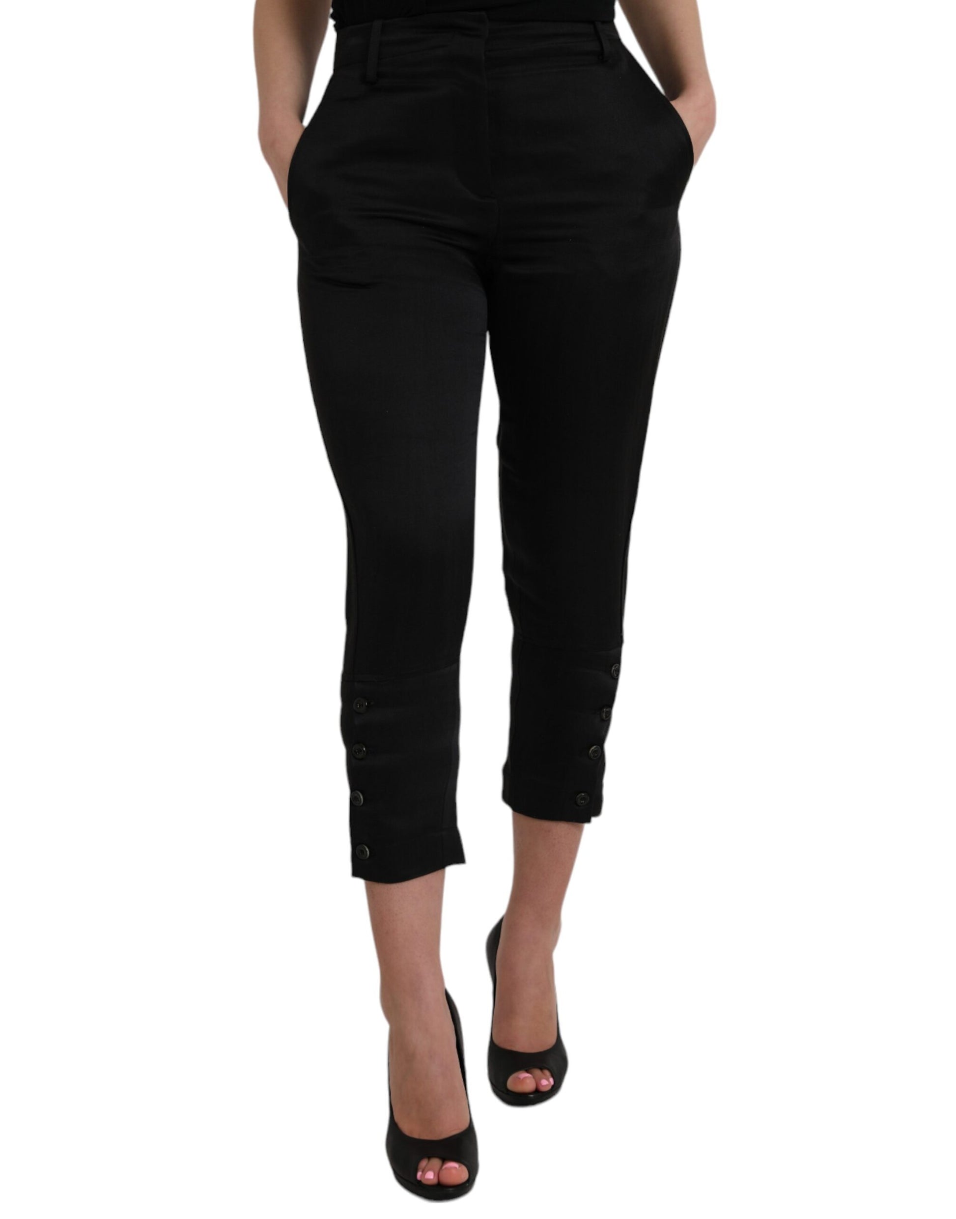 Ermanno Scervino Black Cropped Pants for Women alternate view