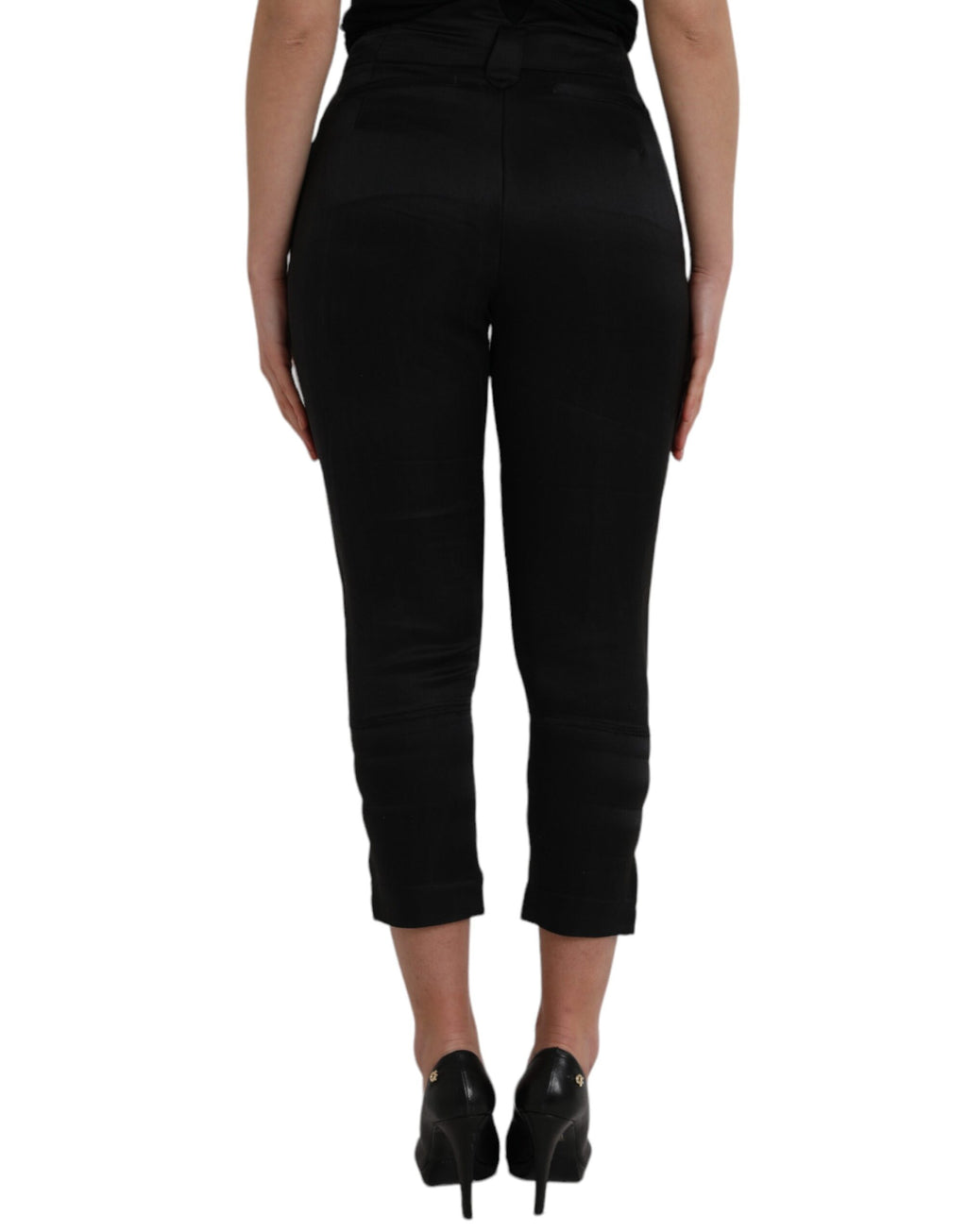 Ermanno Scervino – Schwarze Caprihose mit hoher Taille und verkürzter Länge