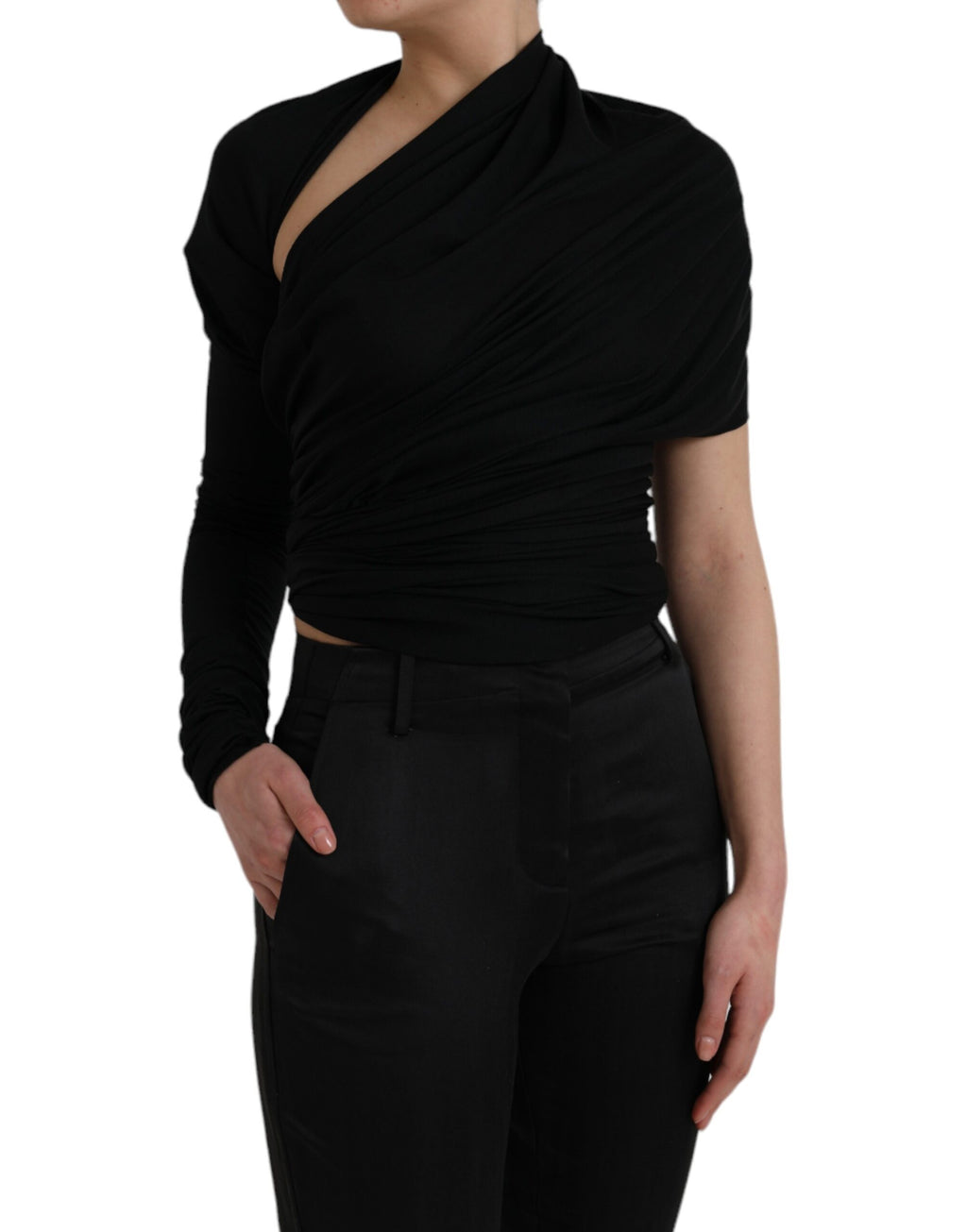 Dolce & Gabbana Black Long Sleeve T-Shirt for Women detail view
