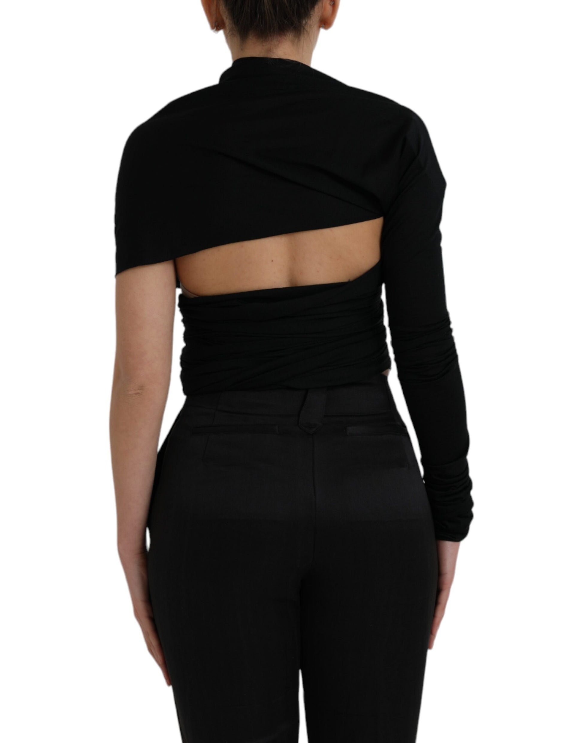 Dolce & Gabbana Black Long Sleeve T-Shirt for Women side view