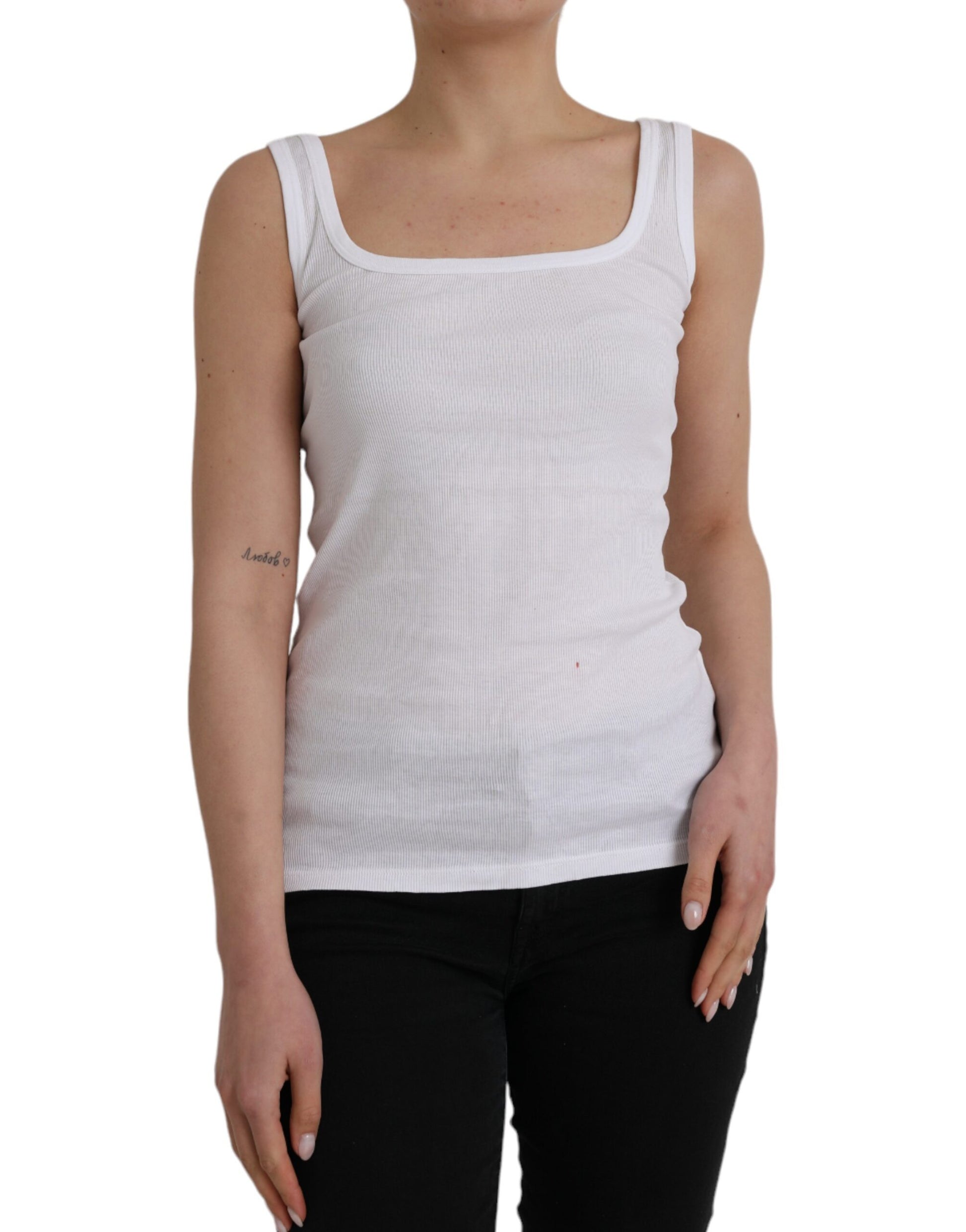 Ermanno Scervino – Ärmelloses Tanktop aus weißer Baumwolle