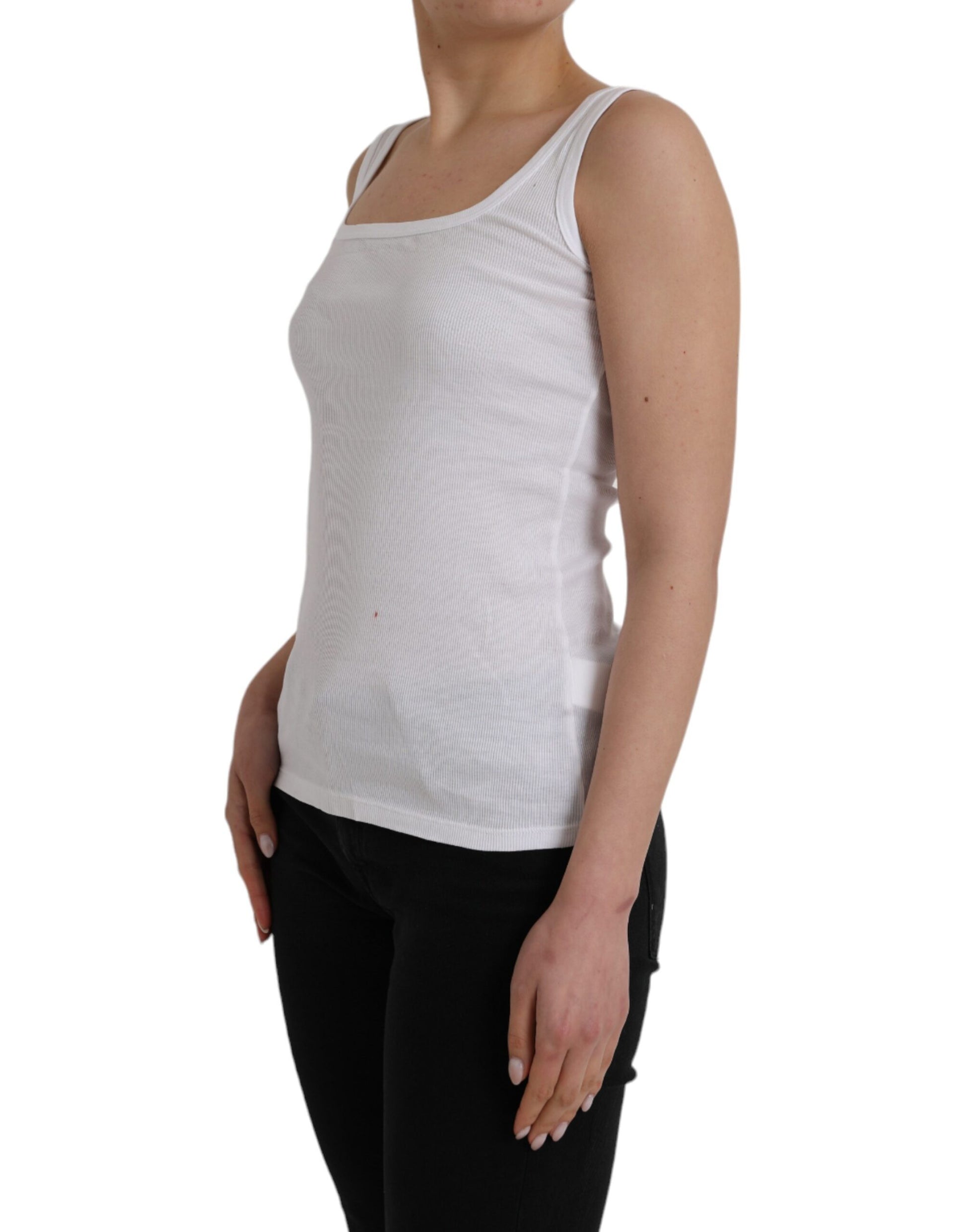 Ermanno Scervino – Ärmelloses Tanktop aus weißer Baumwolle