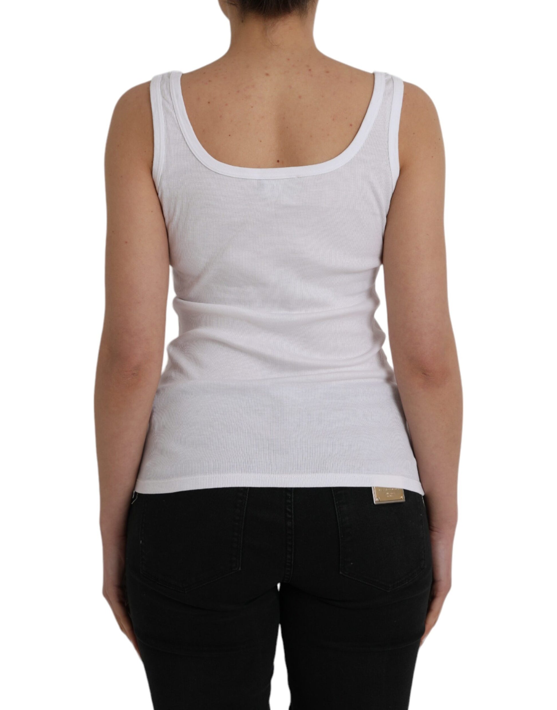 Ermanno Scervino – Ärmelloses Tanktop aus weißer Baumwolle