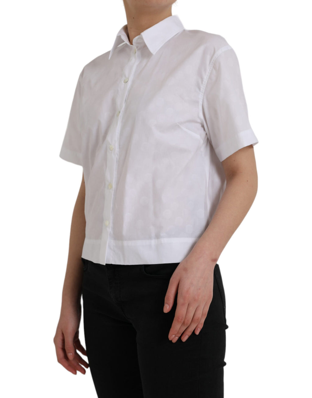 Haut polo Dolce & Gabbana blanc à col et manches courtes