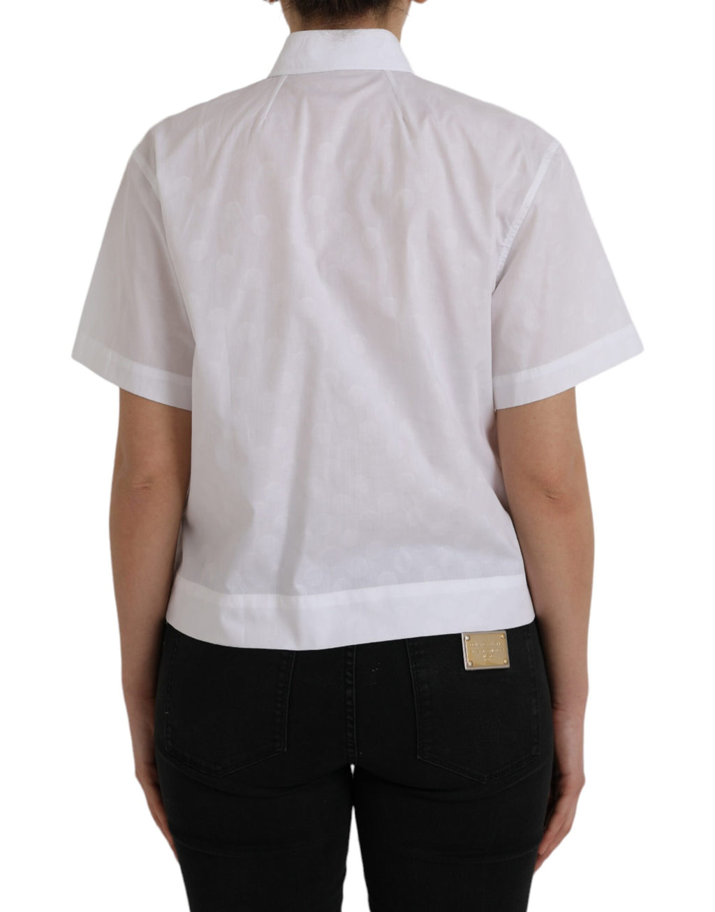 Haut polo Dolce & Gabbana blanc à col et manches courtes