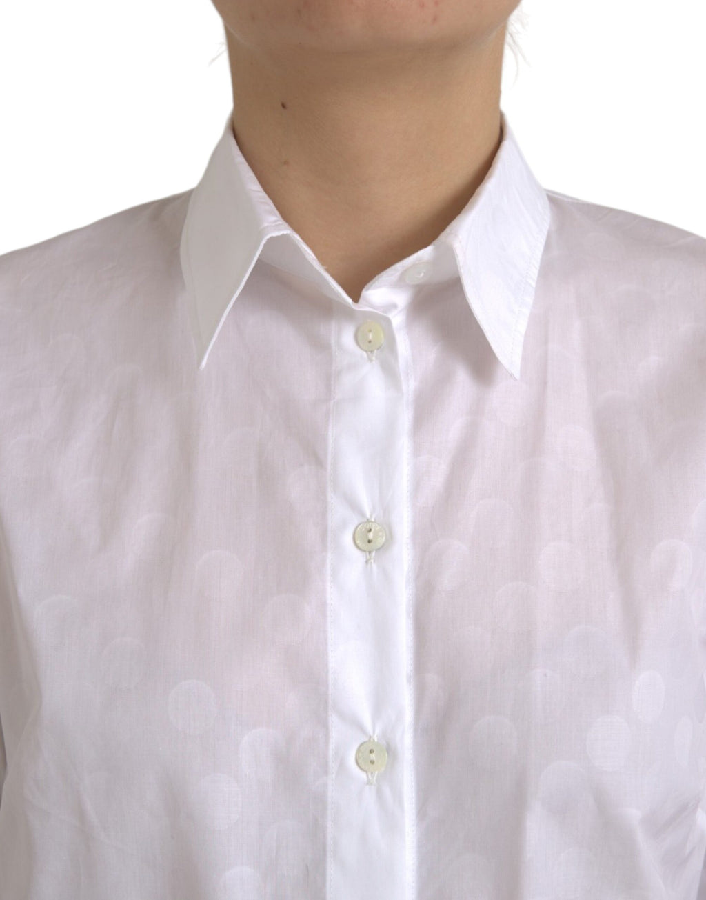 Haut polo Dolce & Gabbana blanc à col et manches courtes