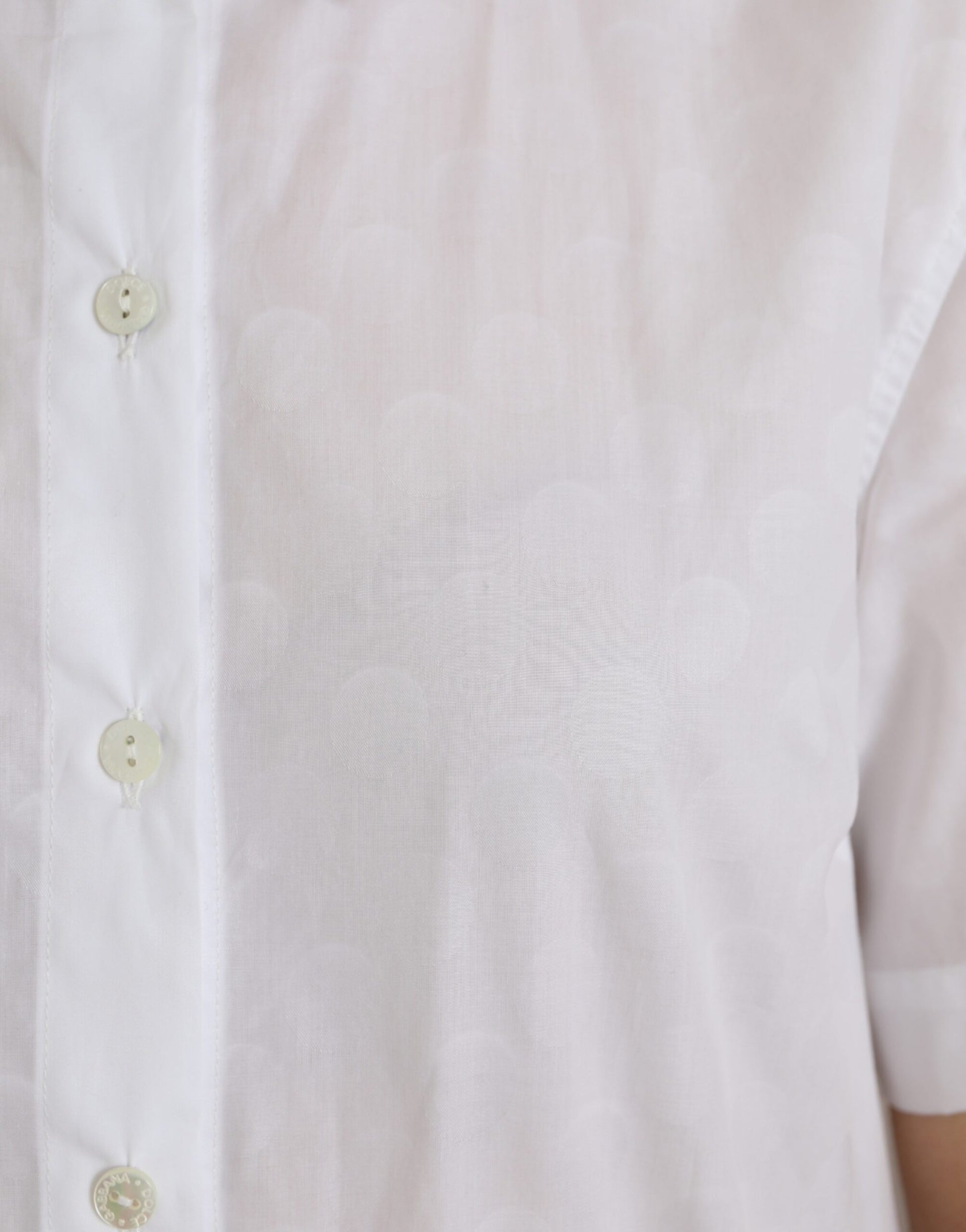 Haut polo Dolce & Gabbana blanc à col et manches courtes
