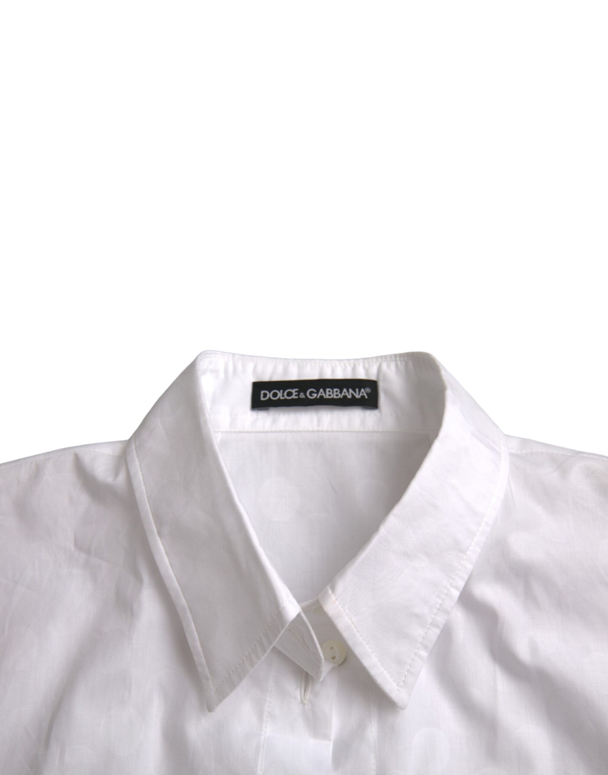 Haut polo Dolce & Gabbana blanc à col et manches courtes