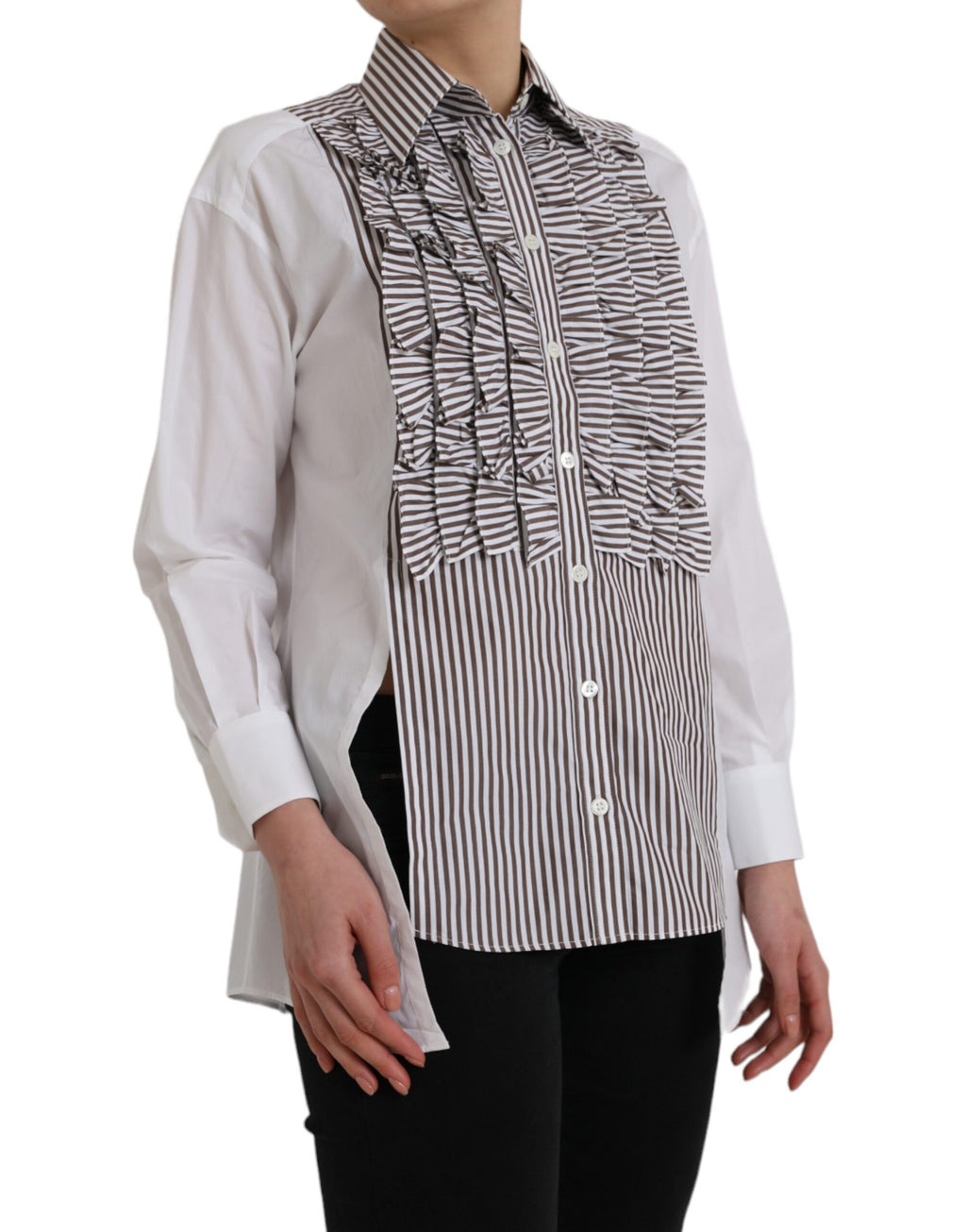 Dolce & Gabbana White Long Sleeve T-Shirt for Women detail view