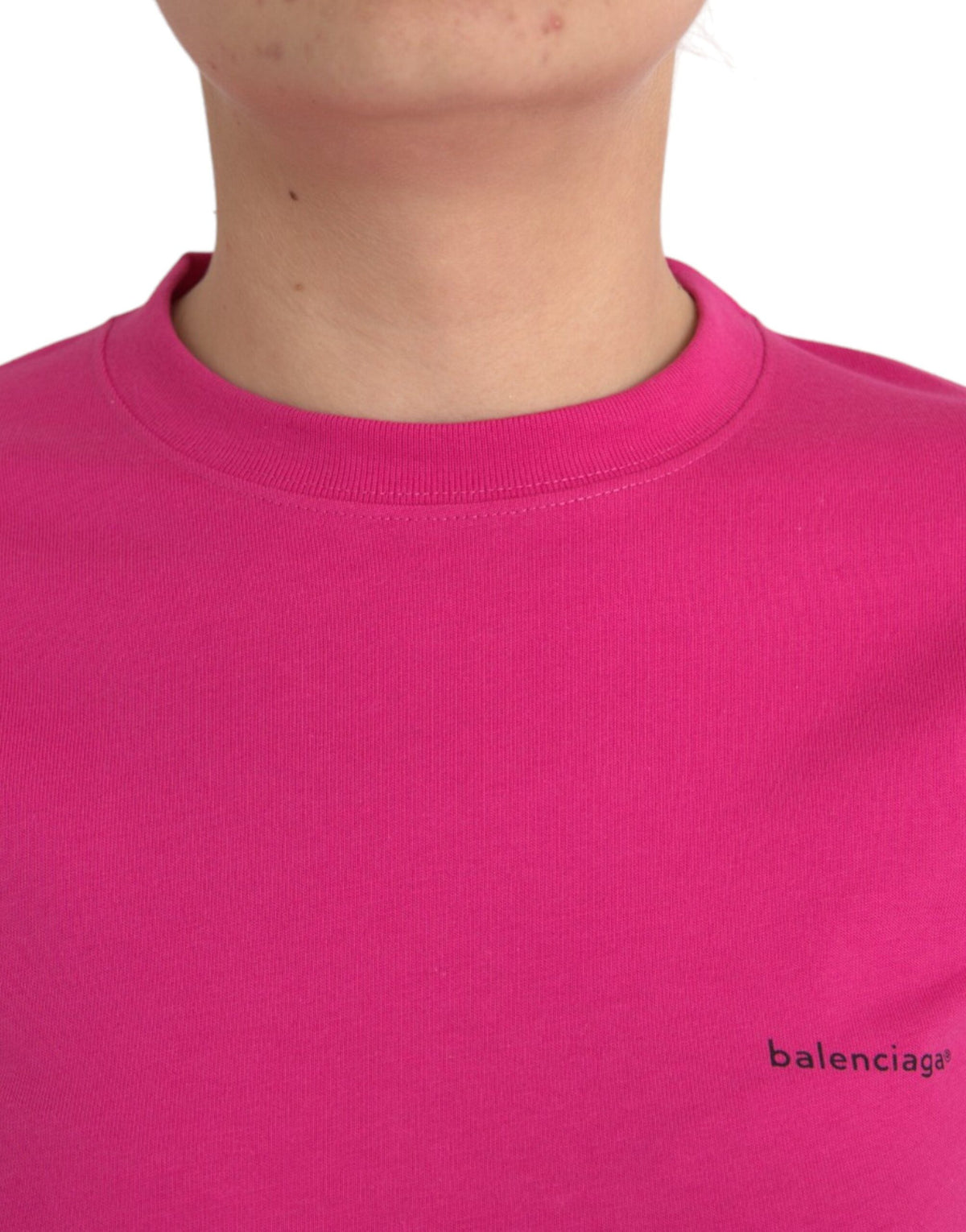 T-shirt en coton rose à col rond et manches courtes Balenciaga
