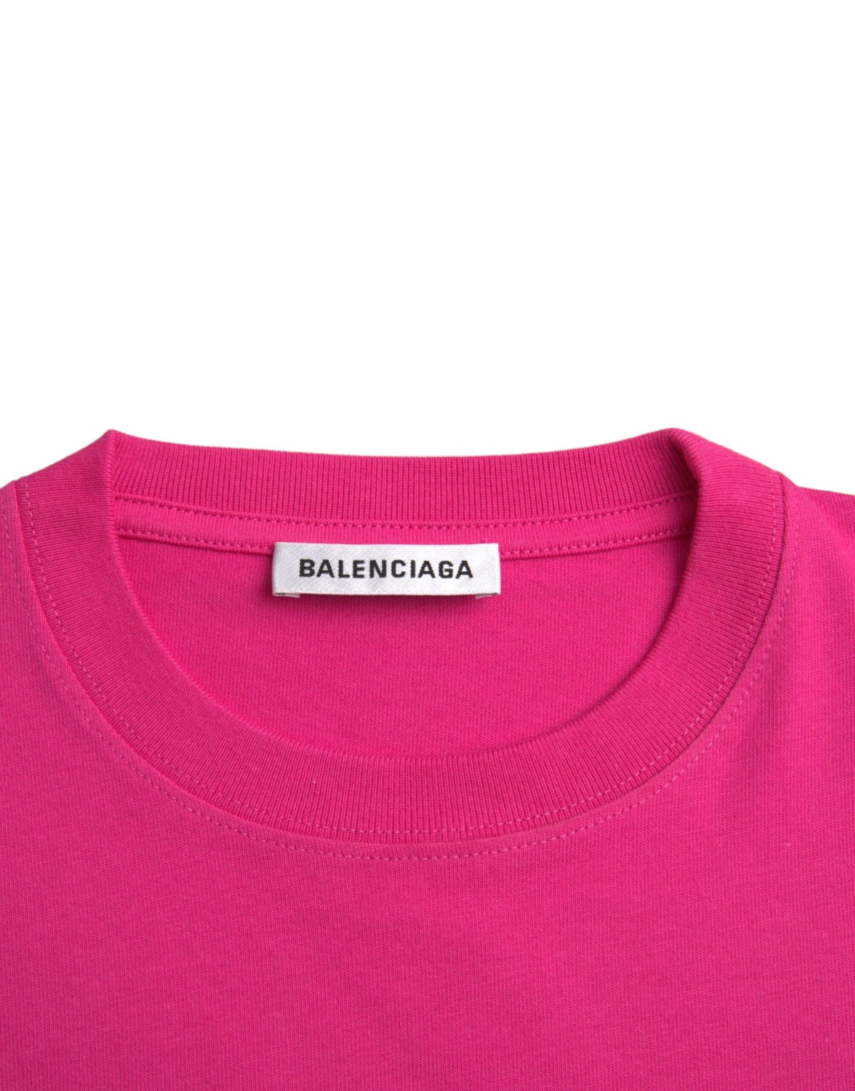 T-shirt en coton rose à col rond et manches courtes Balenciaga